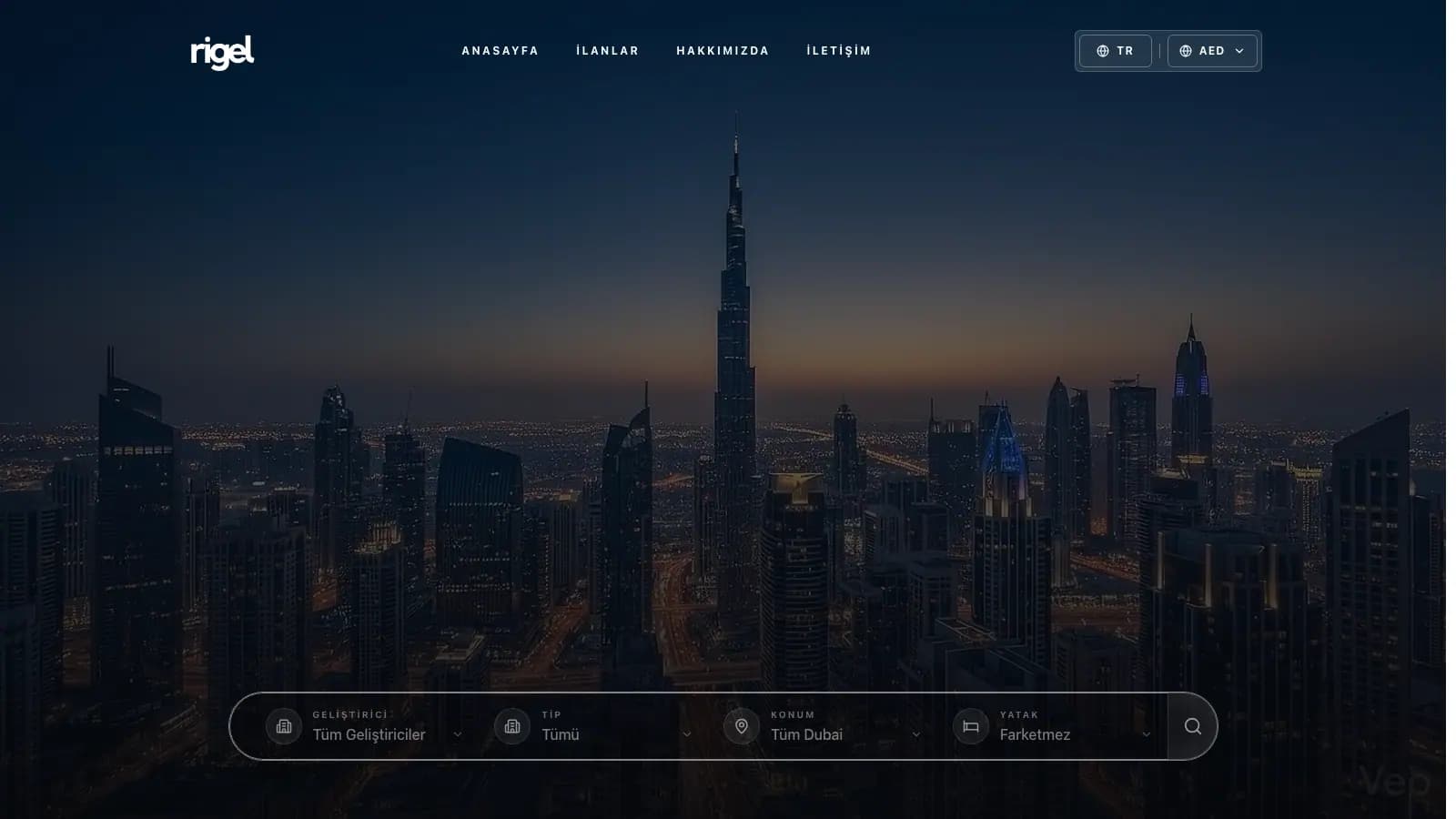 Gayrimenkul Yatırım Web Sitesi — Rigel Investment